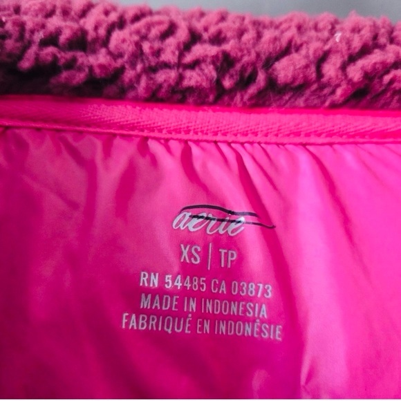 Aerie Maroon Half-Zip Sherpa Women's Sweater/Sweatshirt XS - Picture 5 of 7